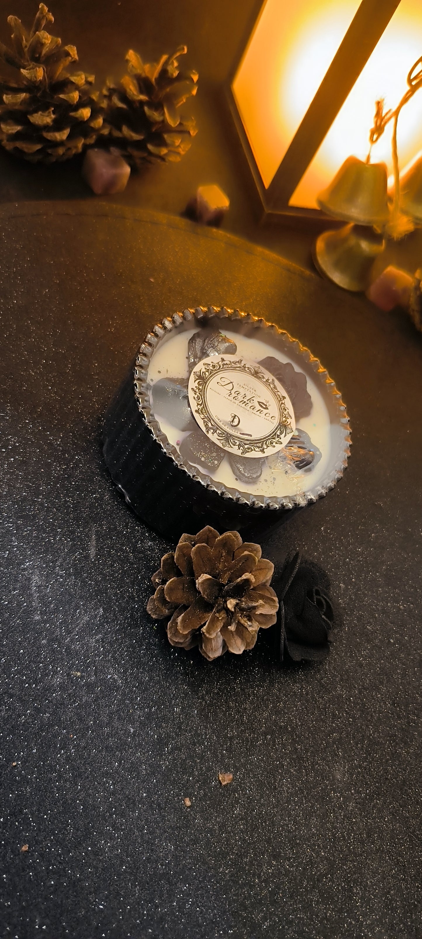 Bougie Silver temptation - Pot jesmonite