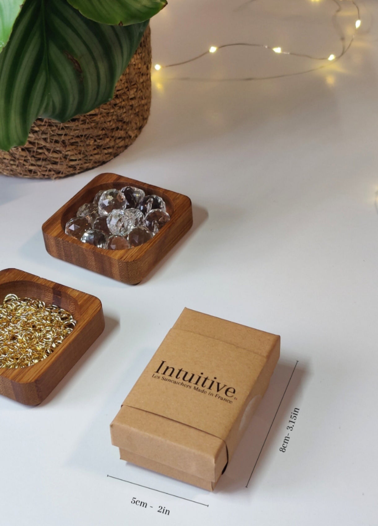 Suncatcher Aurora en laiton, gemme d'Amazonite et cristal de verre