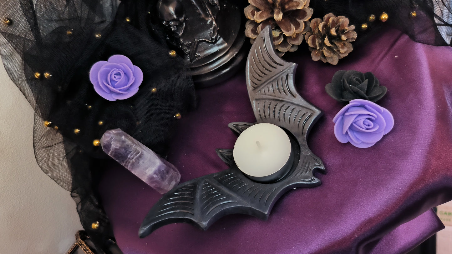 Bougeoir " Ailes nocturne " pour bougie chauffe-plat