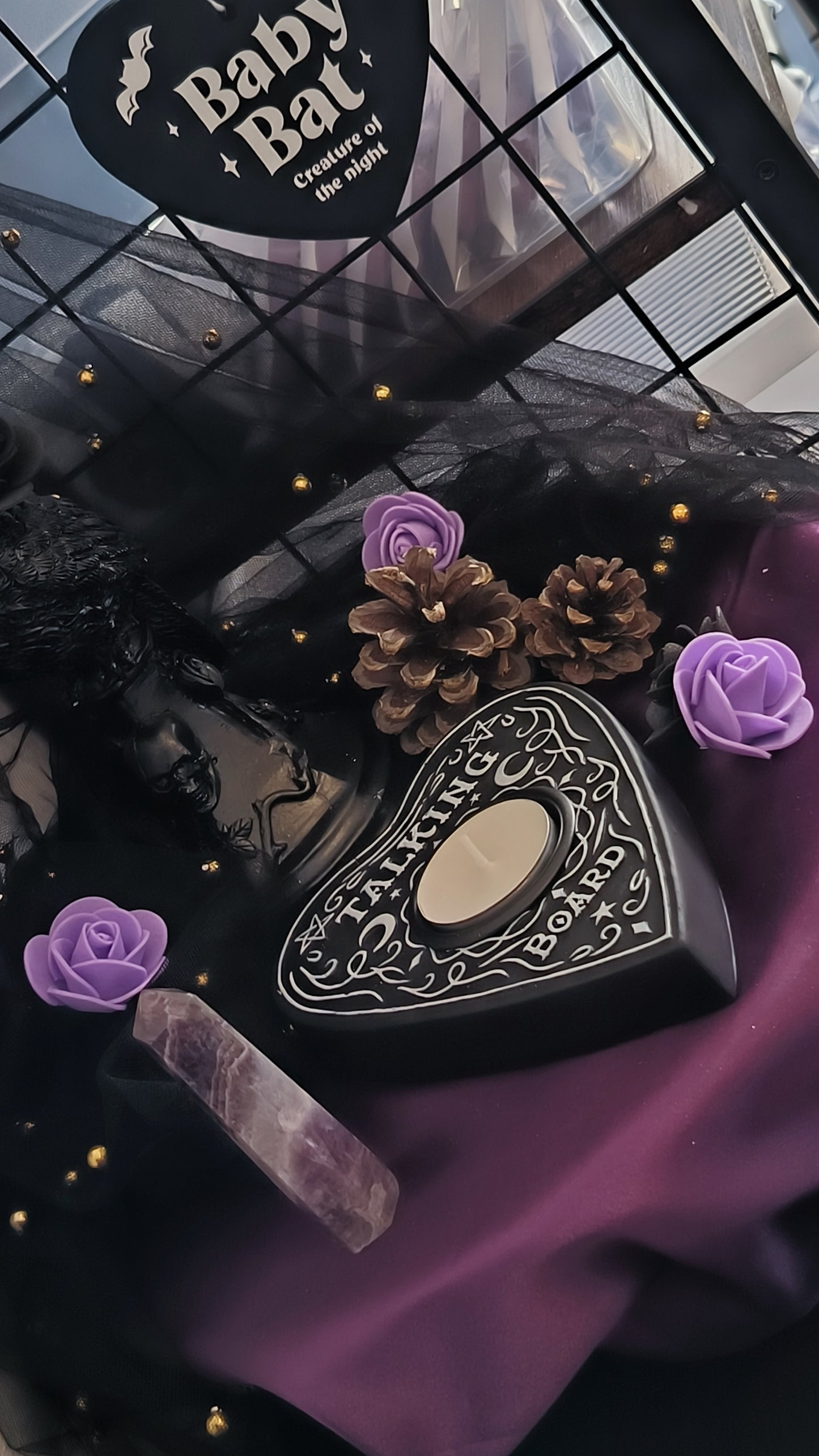 Bougeoir " Ouija " pour bougie chauffe-plat