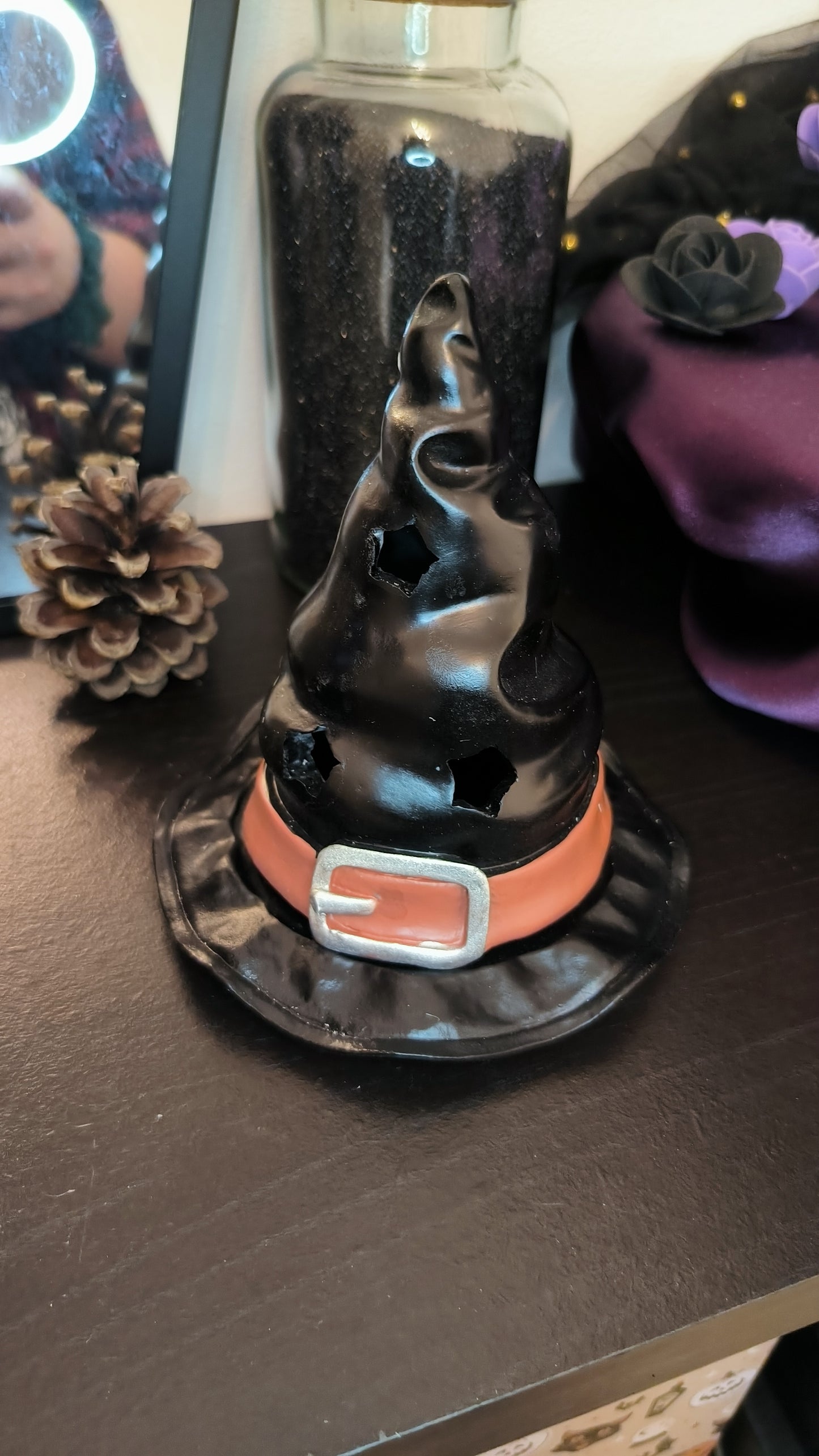 Brûleur à encens chapeau de sorcière
