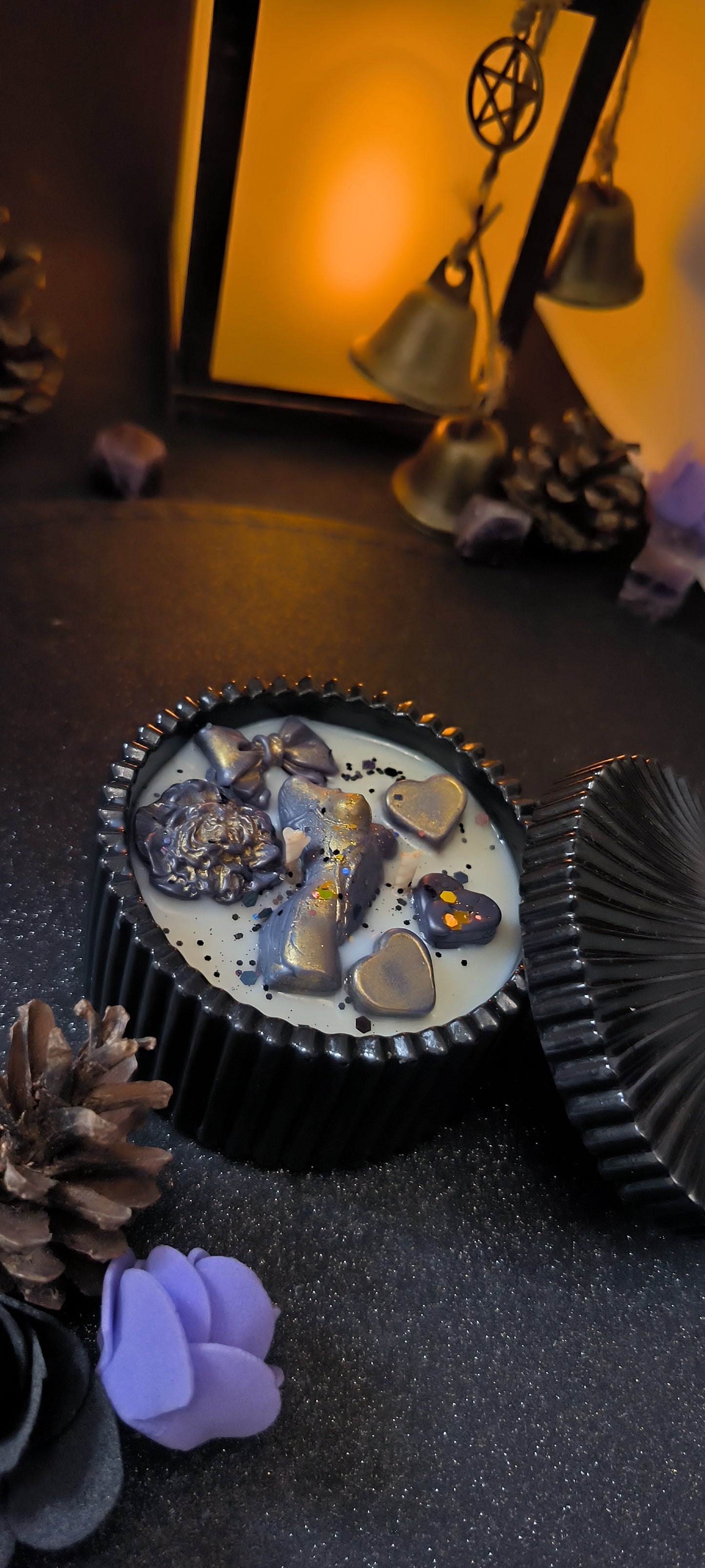 Bougie Gold obsession - Pot jesmonite