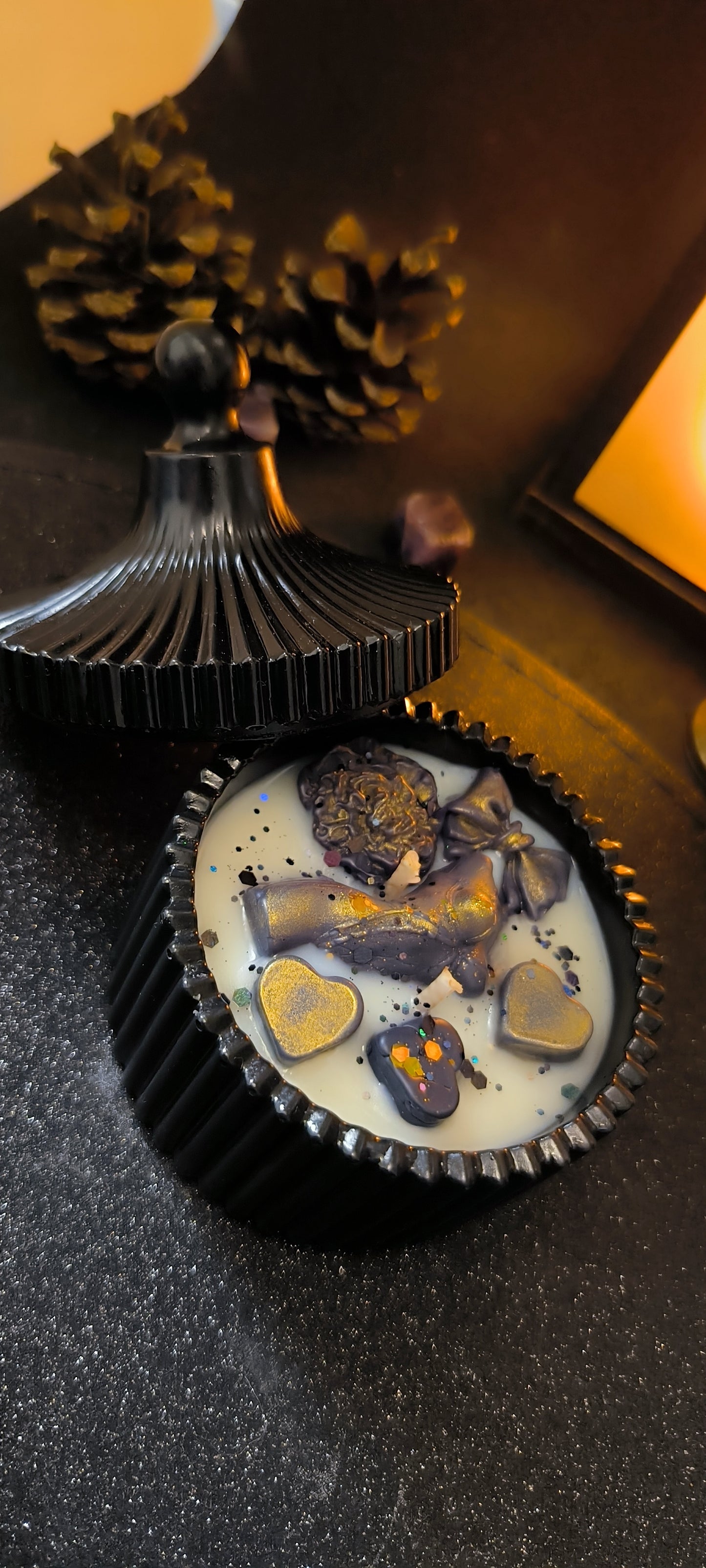 Bougie Gold obsession - Pot jesmonite