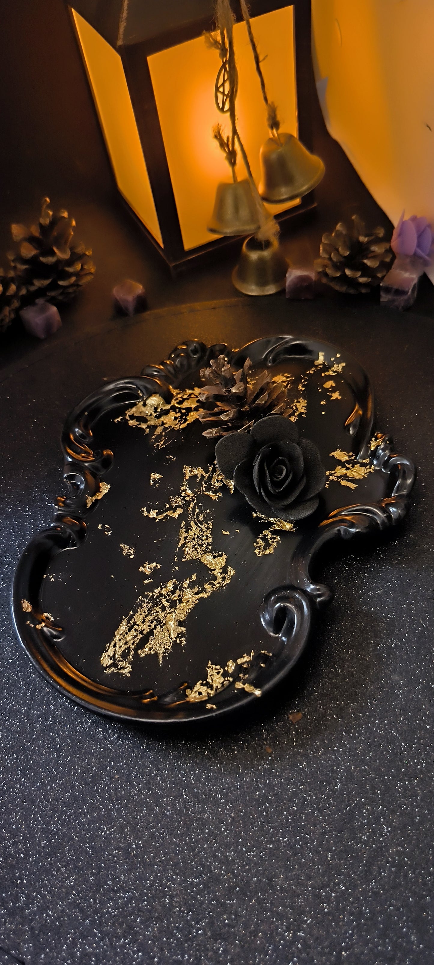 Plateau Baroque en jesmonite - or