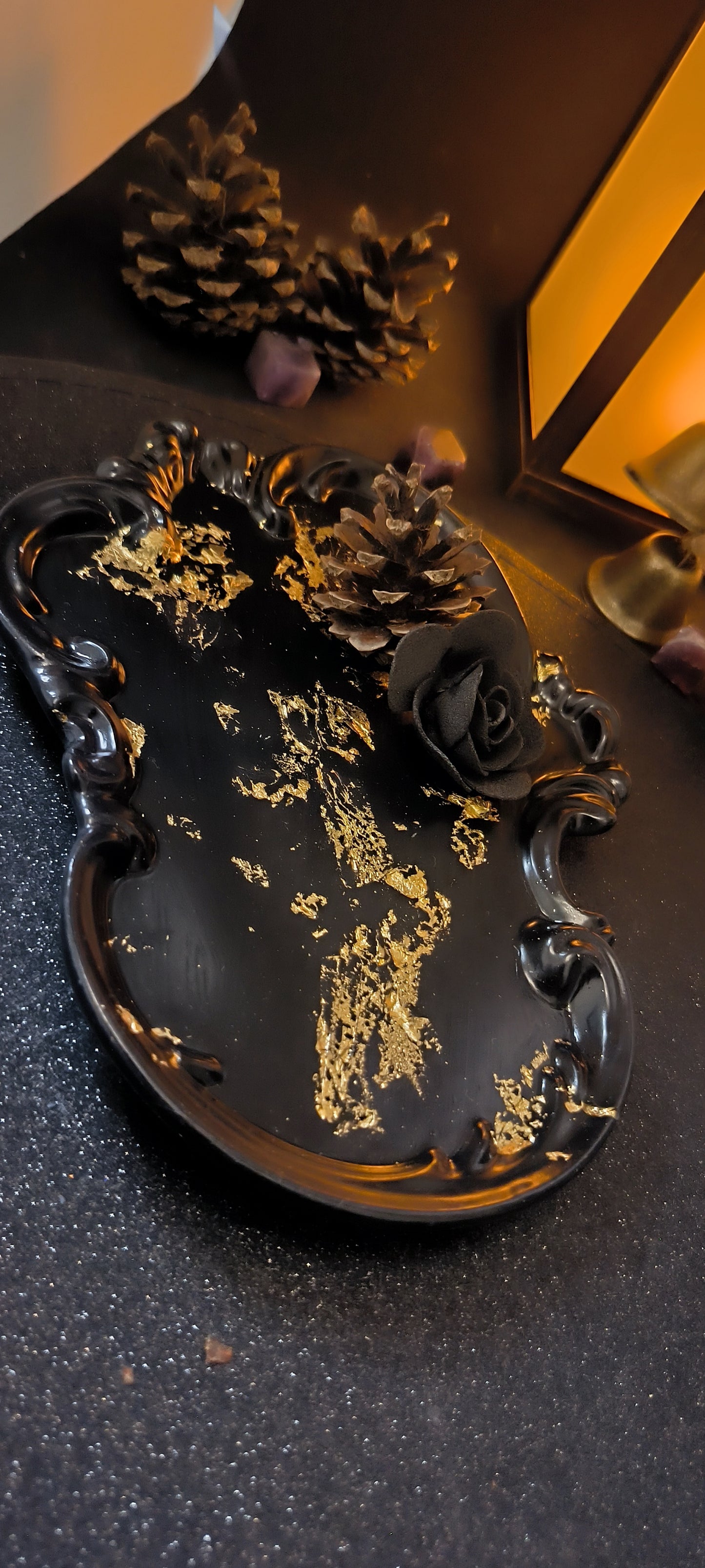 Plateau Baroque en jesmonite - or