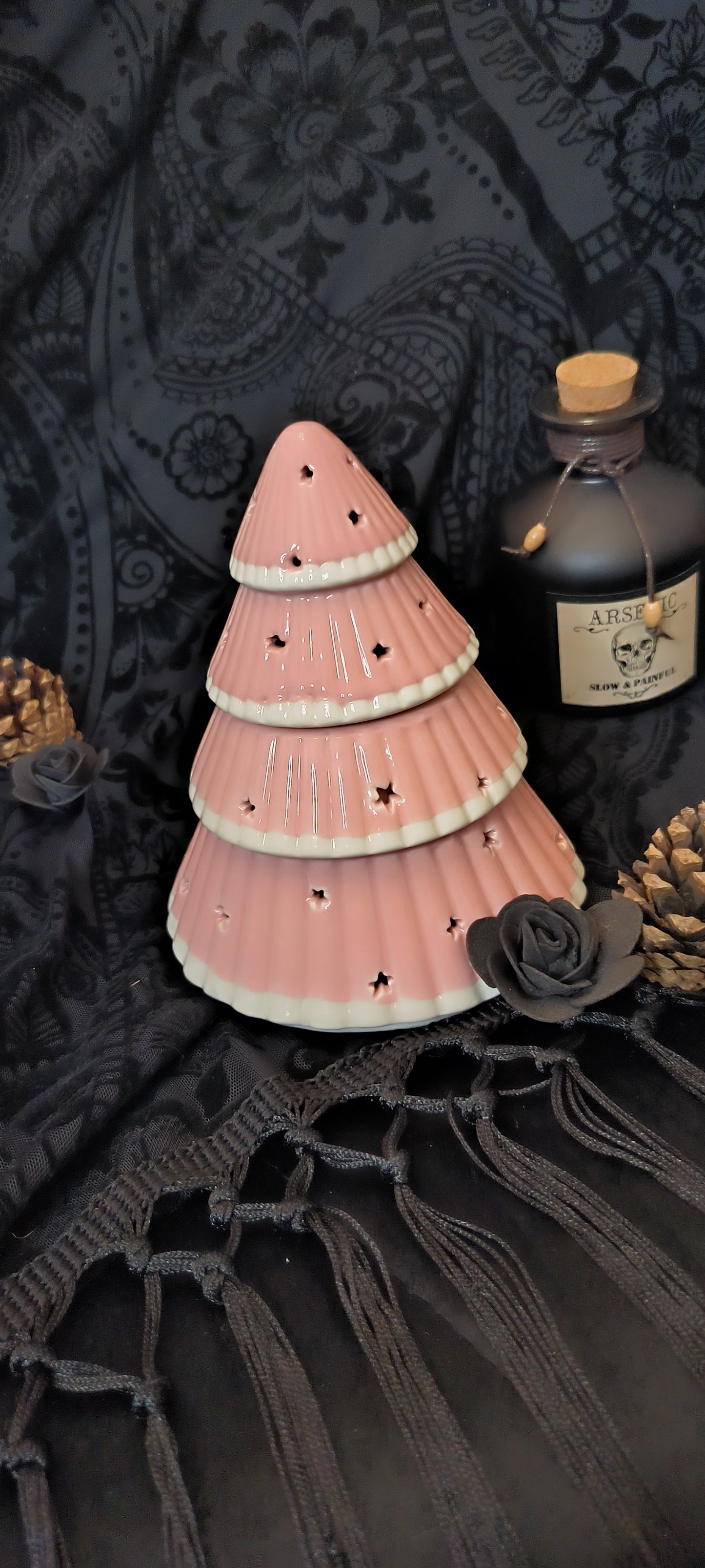 Brûleur sapin de Noël rose