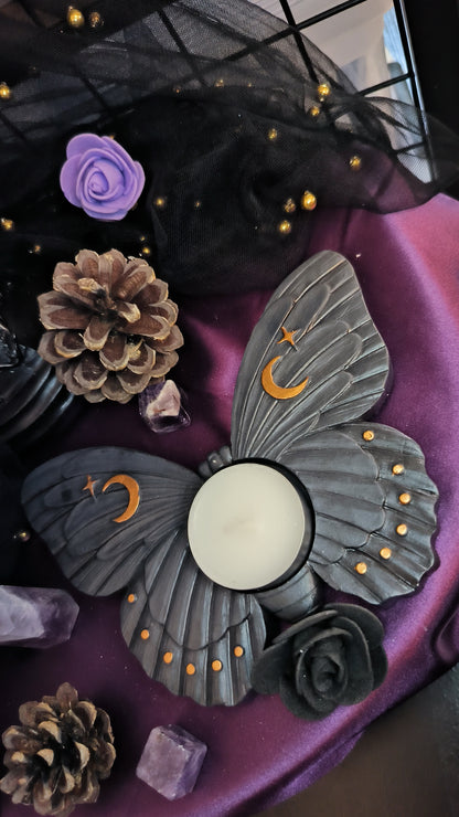 Bougeoir " Ailes Wicca " pour bougie chauffe-plat