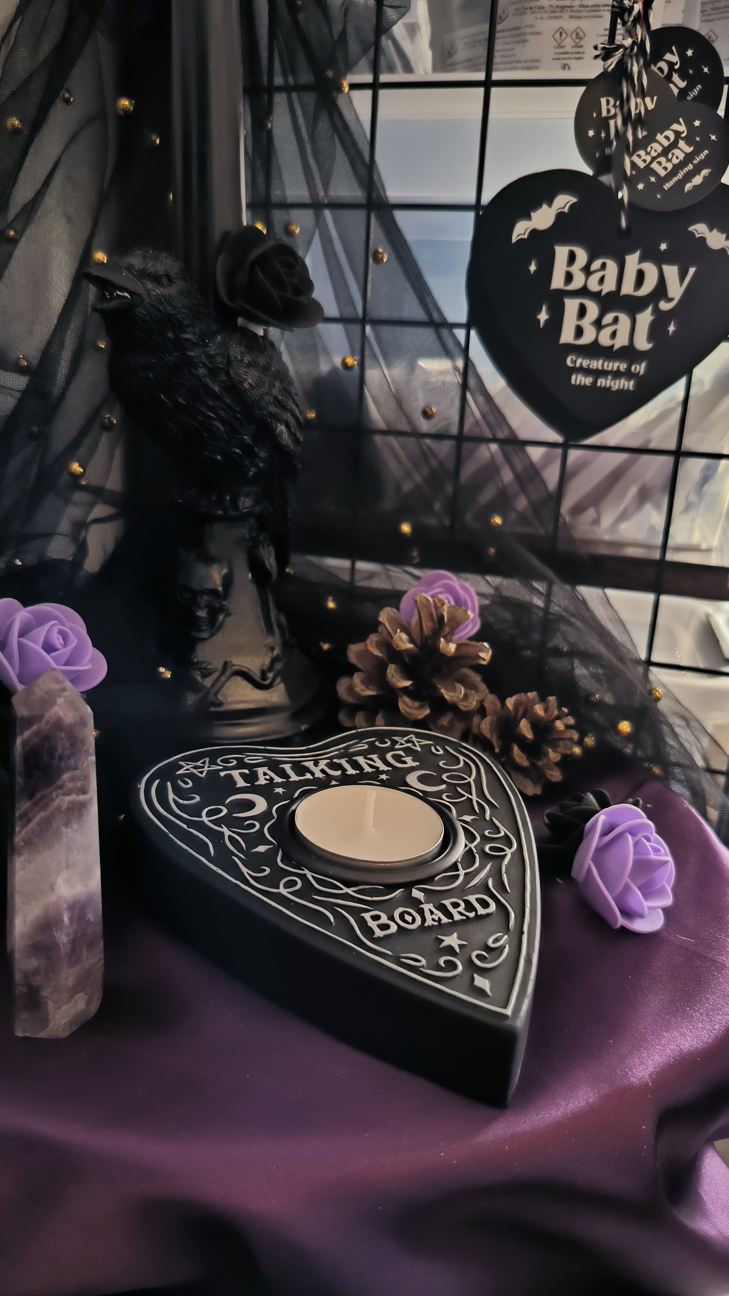 Bougeoir " Ouija " pour bougie chauffe-plat