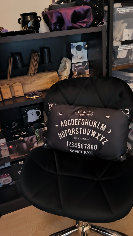 Coussin Rectangulaire Planche de ouija Noir et Blanc