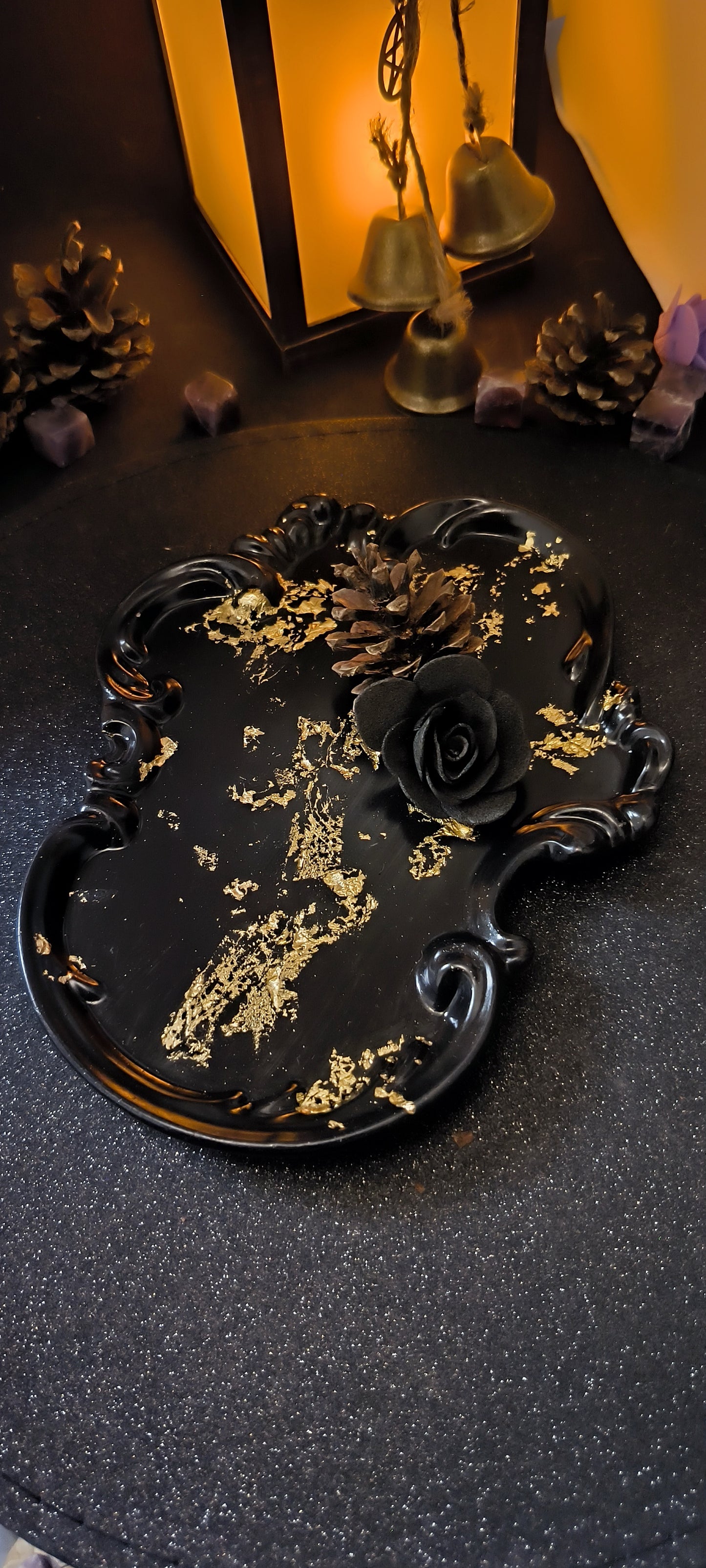 Plateau Baroque en jesmonite - or